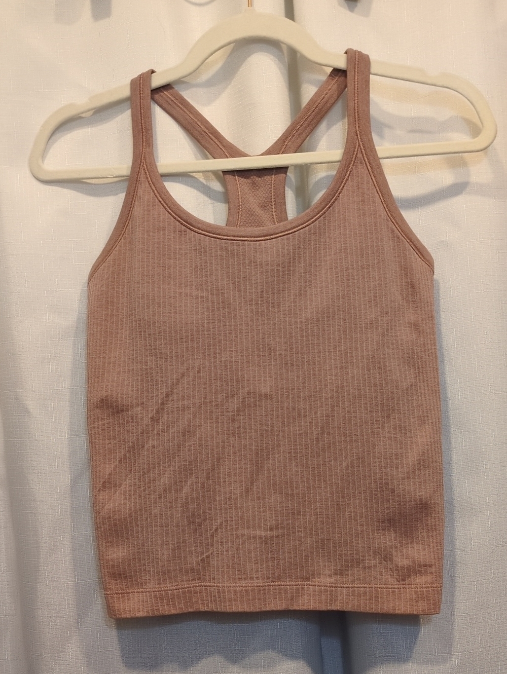 lululemon athletica Ribbed Mauve-Pink Racerback Tank Built In Bra